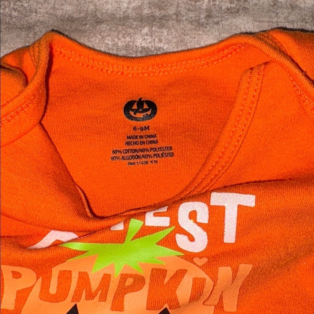 Orange Pumpkin Patch Baby Onesie - Picture 3 of 3